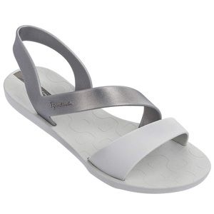 Women’s grey and silver open toe sandals